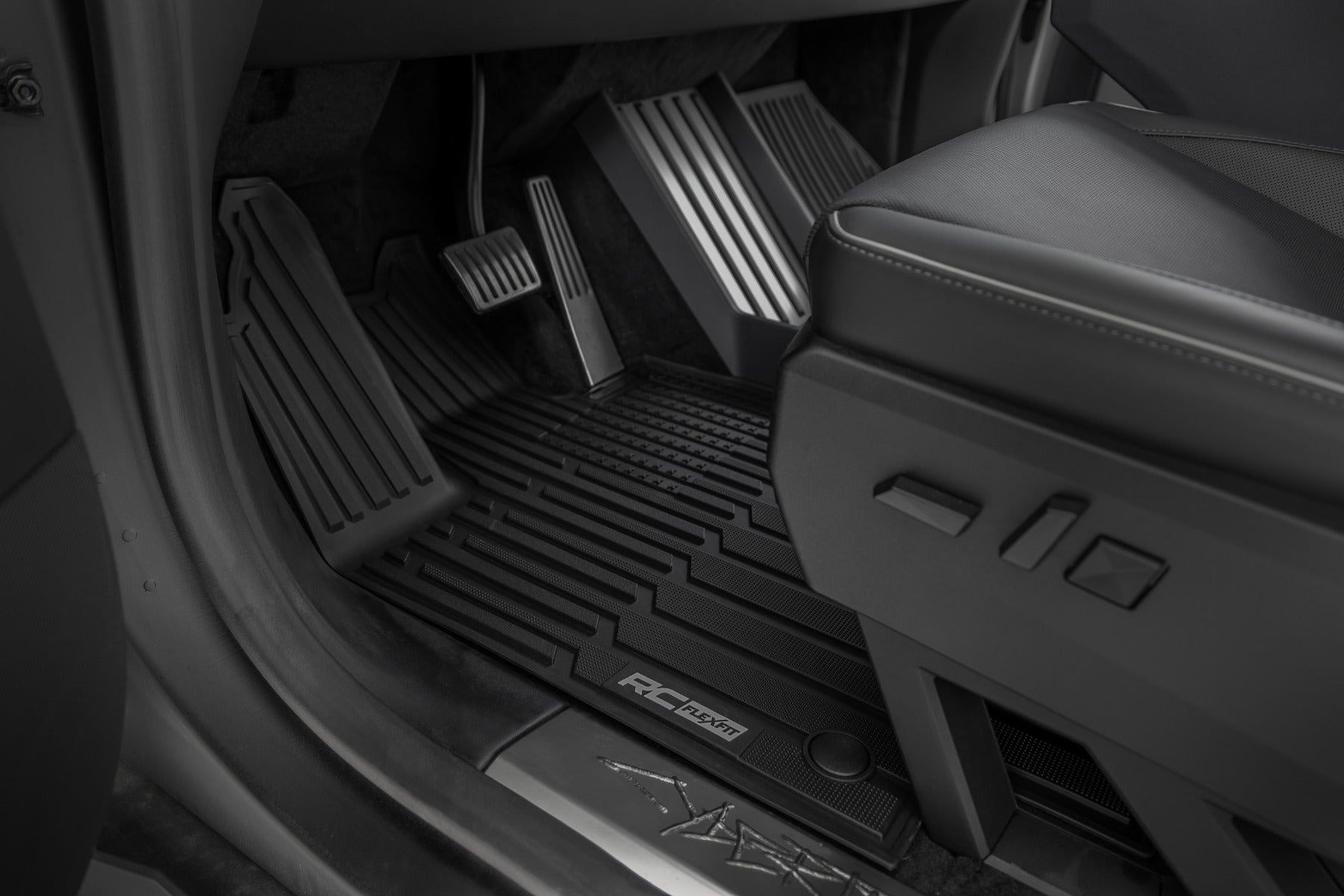 Flex-Fit Floor Mats FR & RR Tesla Cybertruck 4WD (2024-2026) Rough Country-1