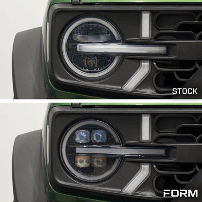 2021-2024 Ford Bronco Sequential LED Projector Headlights Pair Form Lighting-4