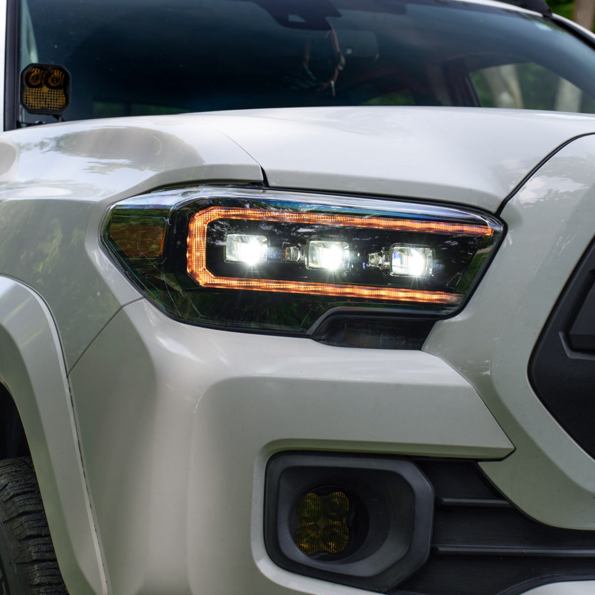 Form Lighting 2016-2023 Toyota Tacoma Sequential LED Projector Headlights with Amber DRL Pair Form Lighting