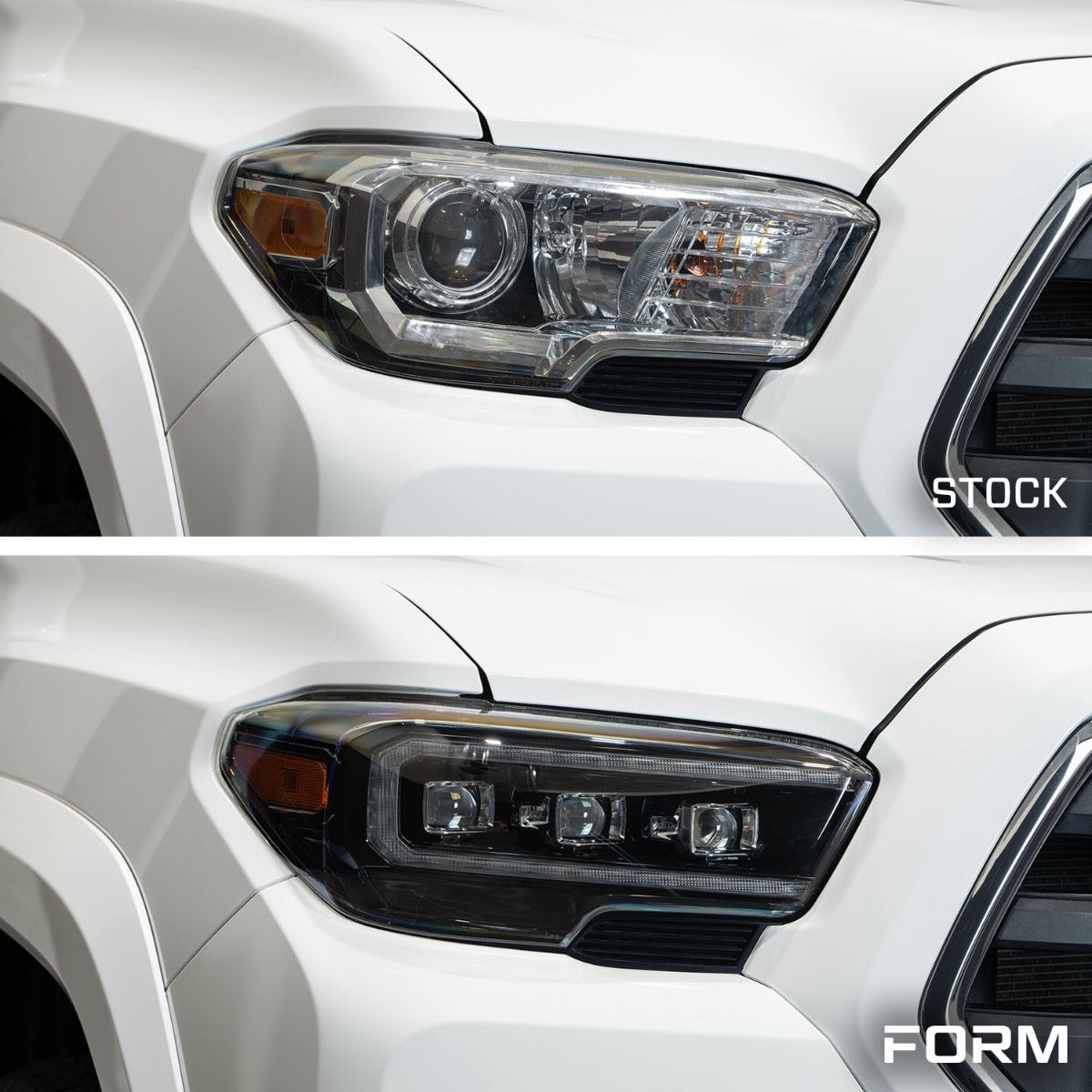Form Lighting 2016-2023 Toyota Tacoma Sequential LED Projector Headlights with Amber DRL Pair Form Lighting