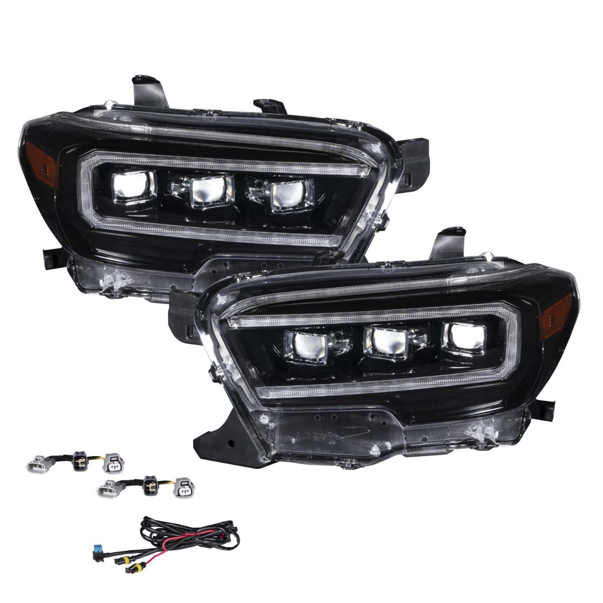Form Lighting 2016-2023 Toyota Tacoma Sequential LED Projector Headlights with Amber DRL Pair Form Lighting