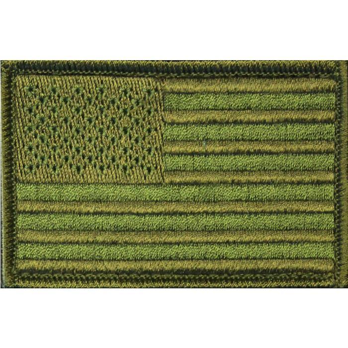 American Flag Patch Embroidered USA 2.0 x 3.0 Inch Patch w/ Velcro/Hook Backing Stars On Left Bartact-12