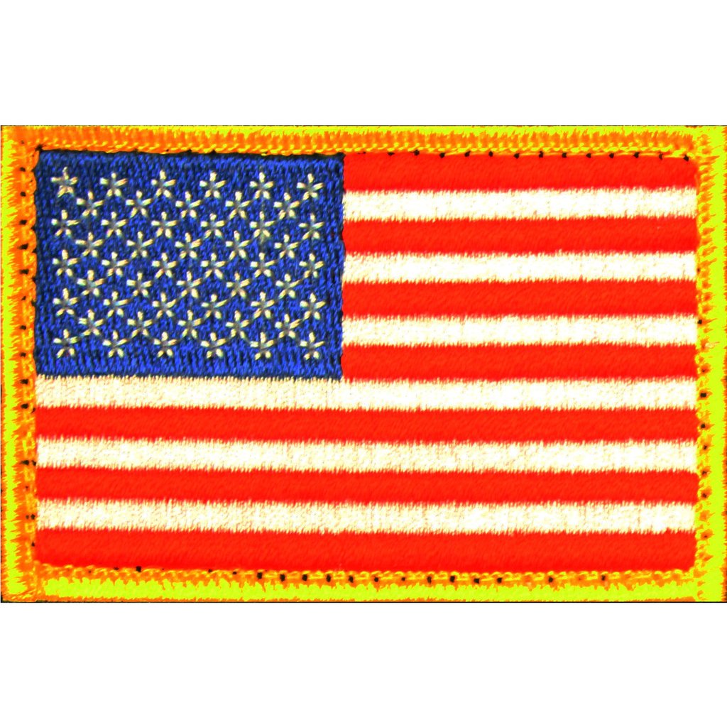 American Flag Patch Embroidered USA 2.0 x 3.0 Inch Patch w/ Velcro/Hook Backing Stars On Left Bartact-13