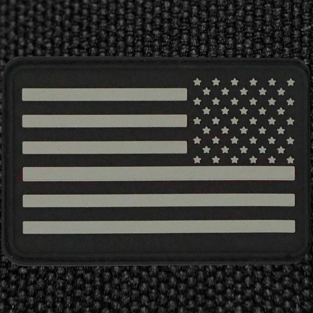 American Flag Patches PVC Rubber, 2.0 Inch x 3.0 Inch w/ Velcro/Hook Backing Stars Bartact-10