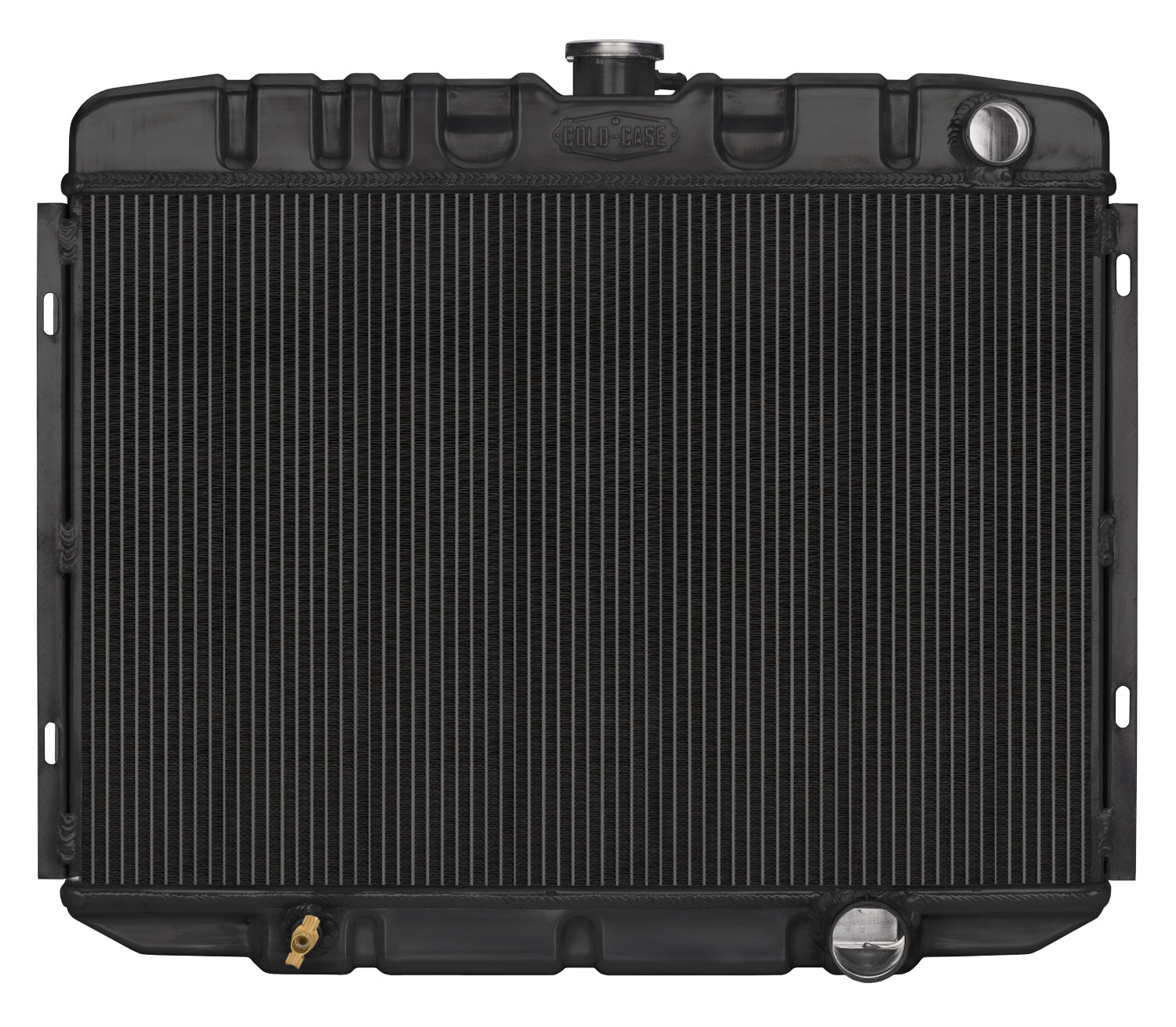 Cold Case Radiators 67-70 Mustang Small Block 24 Inch Automatic Aluminum Performance Radiator Black Night Rider Series Cold Case Radiators