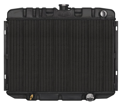67-70 Mustang Small Block 24 Inch Automatic Aluminum Performance Radiator Black Night Rider Series Cold Case Radiators