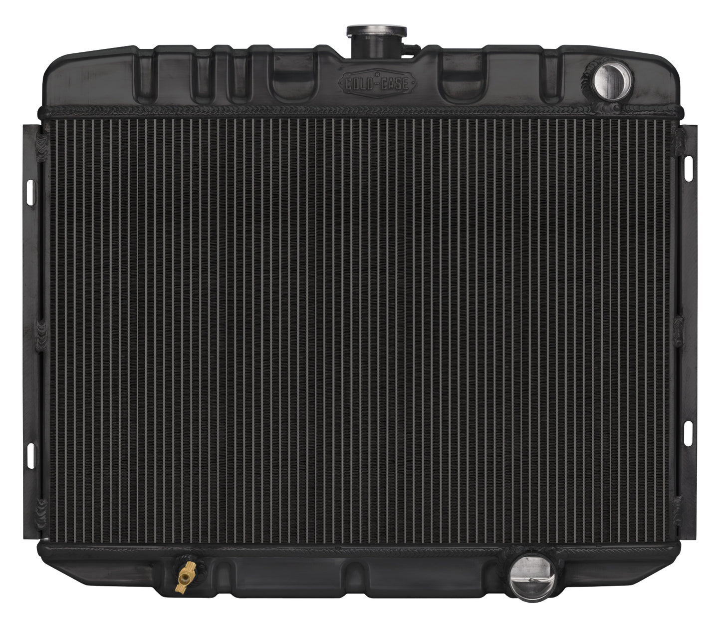 Cold Case Radiators 67-70 Mustang Small Block 24 Inch Manual Aluminum Performance Radiator Black Night Rider Series Cold Case Radiators