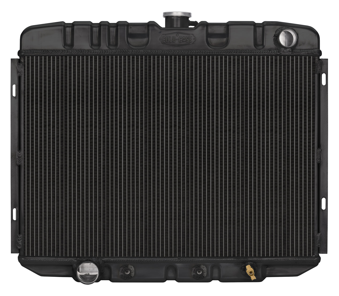 Cold Case Radiators 67-70 Mustang Big Block 24 Inch Automatic Aluminum Performance Radiator Black Night Rider Series Cold Case Radiators