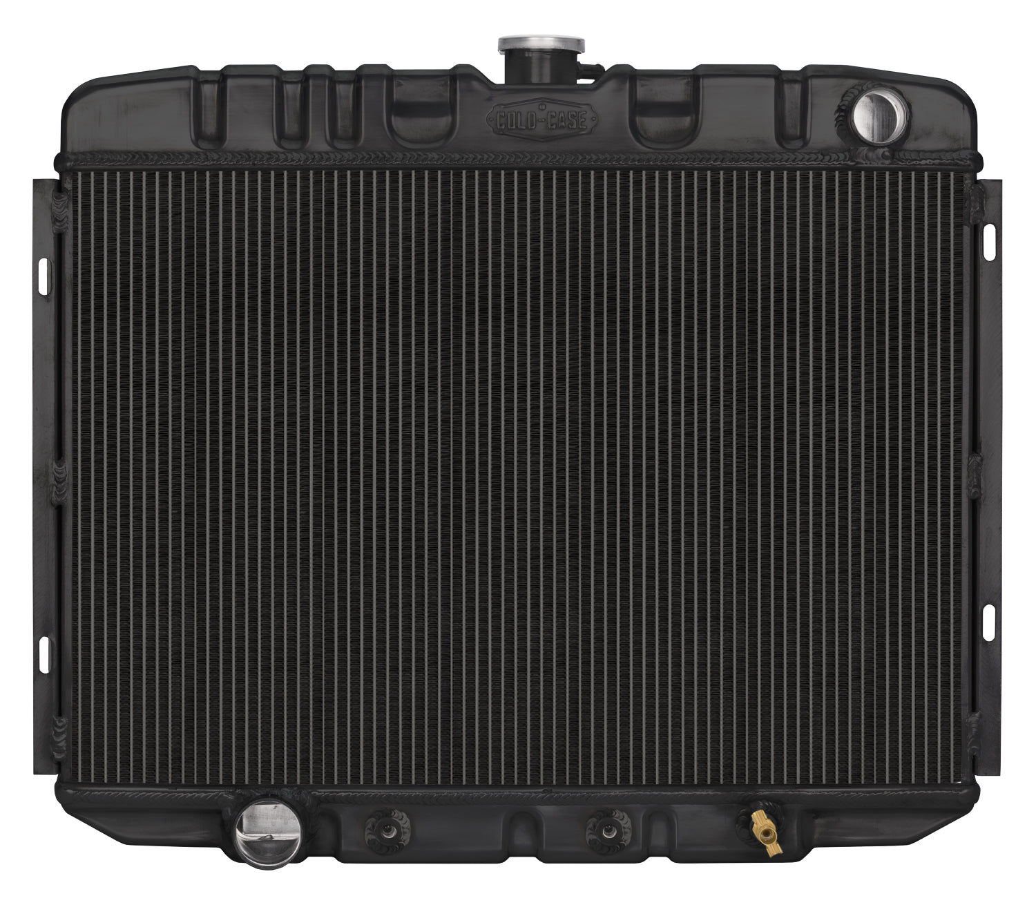 Cold Case Radiators 67-70 Mustang Big Block 24 Inch Automatic Aluminum Performance Radiator Black Night Rider Series Cold Case Radiators