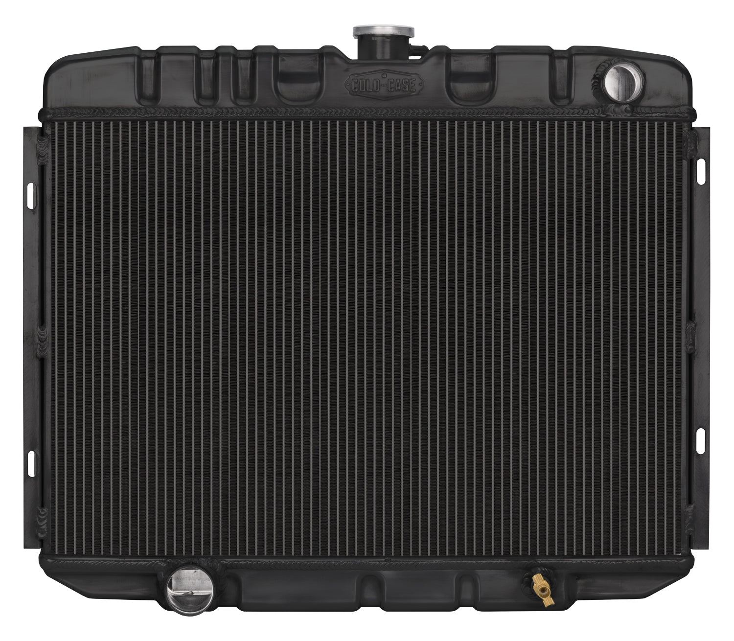Cold Case Radiators 67-70 Mustang Big Block 24 Inch Manual Aluminum Performance Radiator Black Night Rider Series Cold Case Radiators