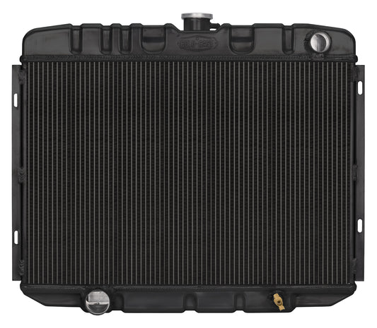 Cold Case Radiators 67-70 Mustang Big Block 24 Inch Manual Aluminum Performance Radiator Black Night Rider Series Cold Case Radiators
