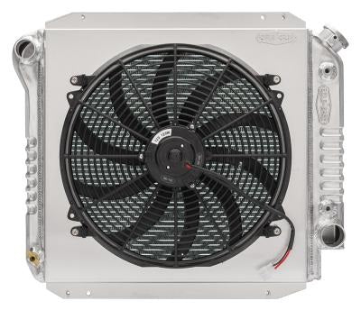 1966-1977 Ford Bronco Aluminum Performance Radiator With Thinner Core 16 Inch Fan and Shroud Kit Cold Case Radiators