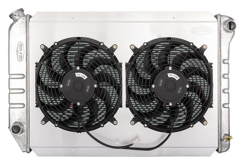 80-84 Ford Bronco/F-Series Truck Coyote Swap Aluminum Radiator And 12 Inch Fan Kit Cold Case Radiators