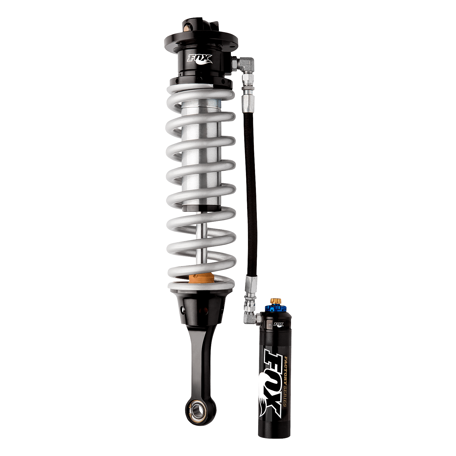 10-13 Ford Raptor Front Coilover Internal Bypass 3.0 Series Remote Reservoir 7.6 Inch 0-2 Inch Lift Dual Speed Compression Adjuster Offroad Shocks Fox Factory