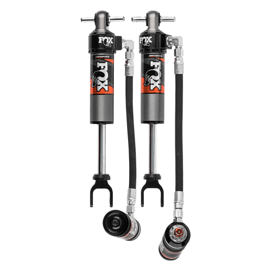 20-Up Silverado/Sierra 2500/3500 w/ UCA Front Performance Elite 2.5 Remote Reservoir 5.7 Inch 1.5-2.5 Inch Lift Dual Speed Compression Adjuster Offroad Shocks Fox Factory