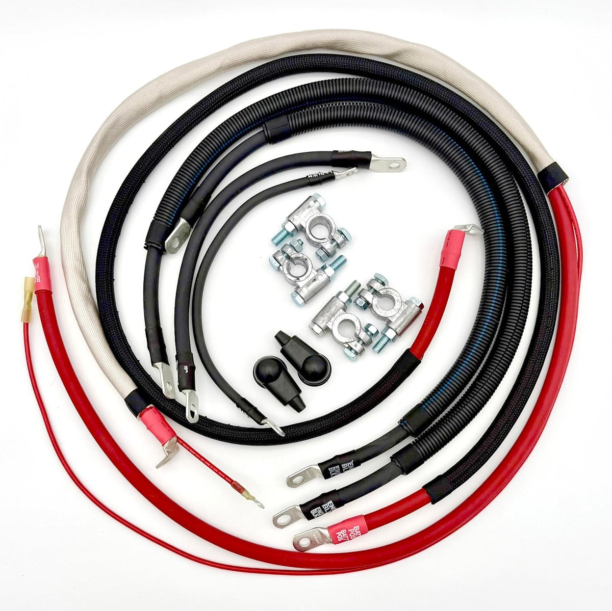 2008-2010 Ford F250/F350 2/0 Gauge Battery Cable Kit Power Stroke 6.4 Diesel 90 Degree Battery Cable Big7Kits-1