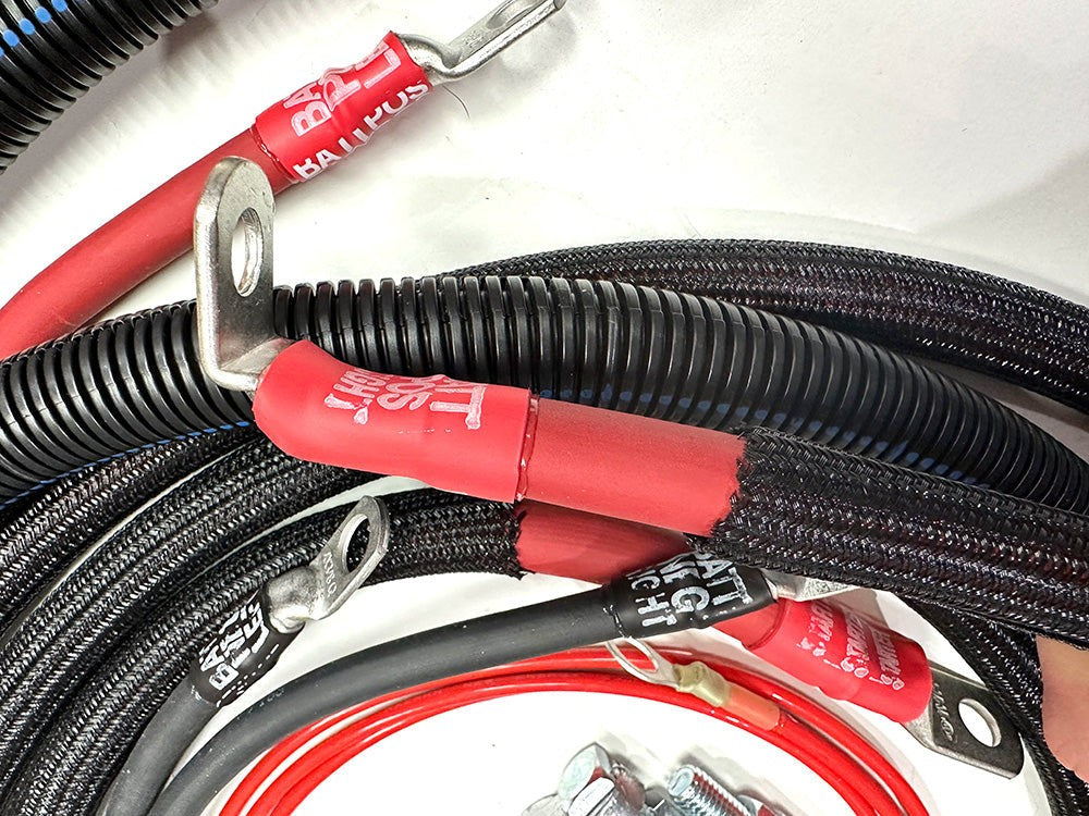 1990-1997 Ford F250/F350 Superduty OBS Battery Cable Kit Powerstroke 7.3 Diesel 2/0 Gauge Straight Battery Cable Big7Kits-2