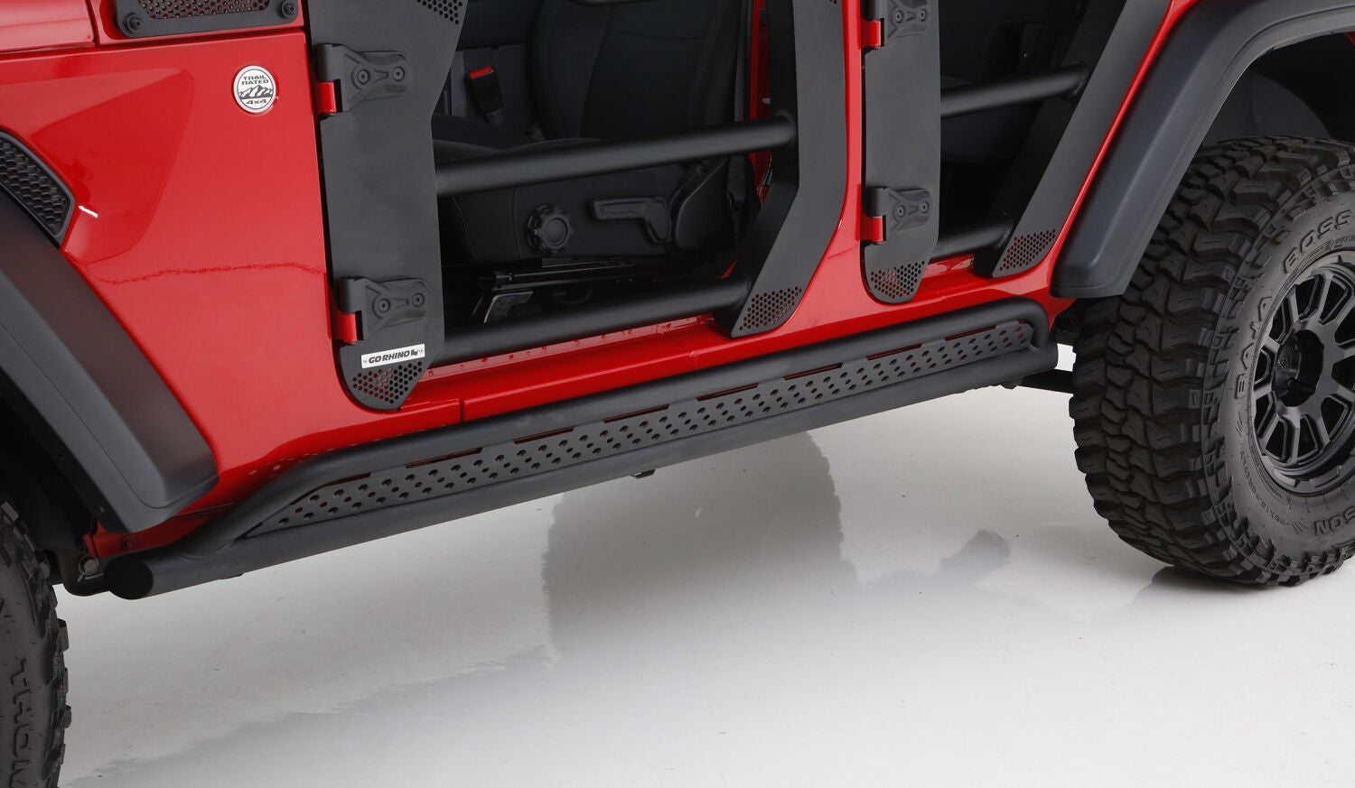 Frame Mounted Steel Rock Sliders Textured Black 18-Up Jeep Wrangler JL 4 Door Go Rhino-6