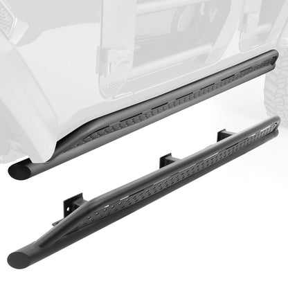 Frame Mounted Steel Rock Sliders Textured Black 18-Up Jeep Wrangler JL 4 Door Go Rhino-8