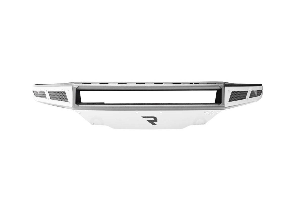 M-RDS Front Bumper Pre-Runner Radius Style 1 Piece with Integrated Brushed Aluminum Skid Plate 2015-2022 Chevy Colorado Textured Black N Fab NFab