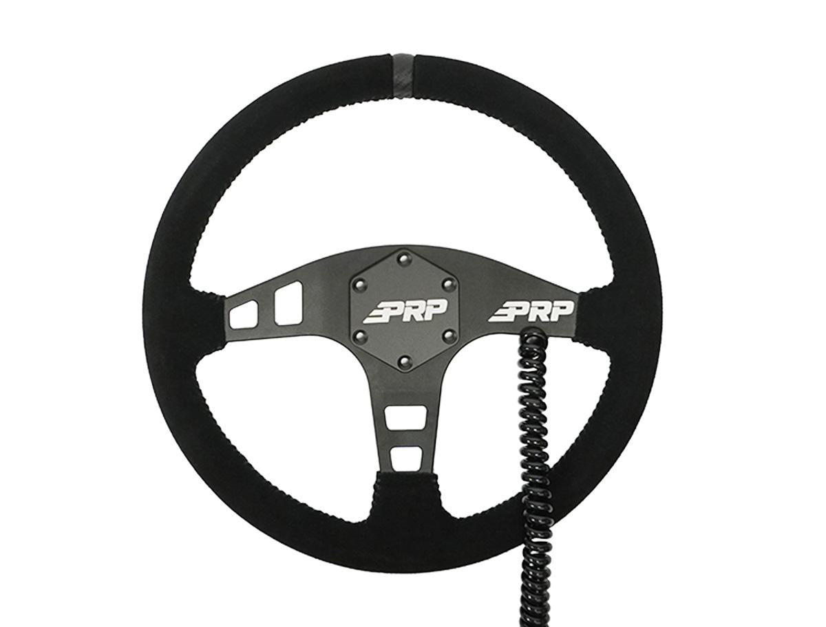 Heated Flat Suede Steering Wheel, Black PRP Seats-2