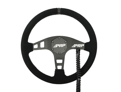 Heated Flat Suede Steering Wheel, Black PRP Seats-2