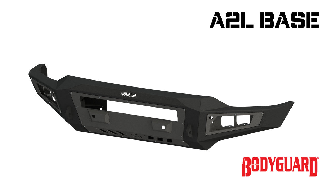 A2L Front Bumper Base For 2019-2021 Sierra 1500 No Sensor cutout Single Light Bar Cutout Bodyguard Bumpers-2