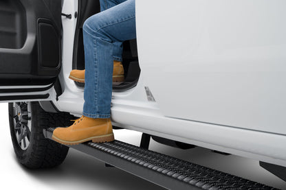Growler Step System Cab Length (1 Step per Side) 7 Inch Board 2019 (New Body Style)-2025 Chevy Silverado/GMC Sierra 1500/2020-2025 2500 HD/3500 HD Double Cab Textured Black NFab-4