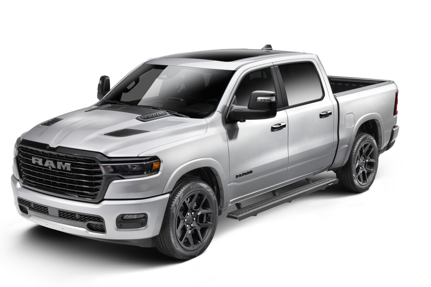 Growler Step System Cab Length (1 Step per Side) 7 Inch Board 2019-2025 (New Body Style) Ram 1500 Crew Cab Textured Black NFab-8