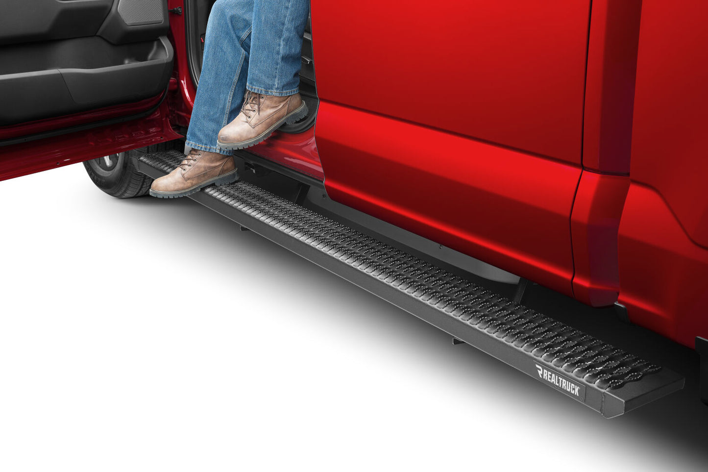 Growler Step System Cab Length (1 Step per Side) 7 Inch Board 2015-2025 Ford F-150/17-20Raptor, 2017-2026 Ford F-250/350 SuperCab Textured Black NFab-2