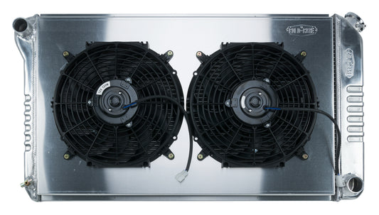 Cold Case Radiators 68-77 A-Body Aluminum Radiator Manual Dual 14 Inch Fan Kit Cold Case Radiators