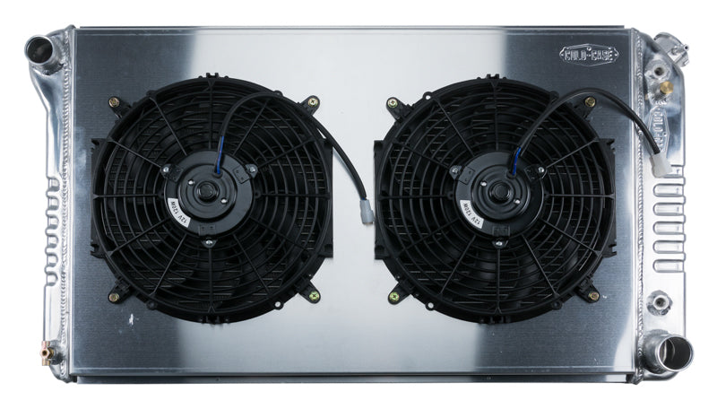77-87 Chevy/GMC Pickup Truck 21 Inch Aluminum Radiator and 14 Inch Fan Kit Cold Case Radiators