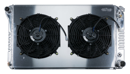 77-87 Chevy/GMC Pickup Truck 21 Inch Aluminum Radiator and 14 Inch Fan Kit Cold Case Radiators
