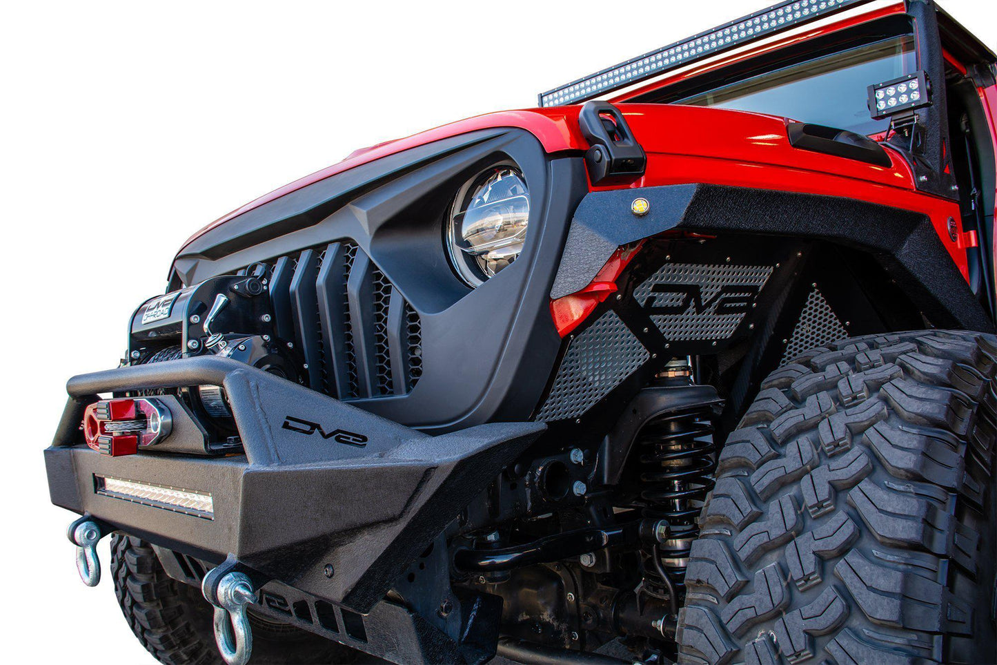 2018 2025 Jeep Gladiator JT Replacement Grille Black DV8 Offroad-3