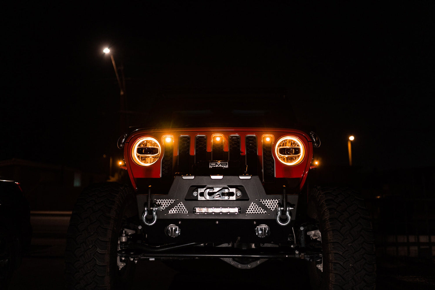 2018 2025 Jeep Wrangler JL JLU Gladiator JT Amber Grille Lights DV8 Offroad