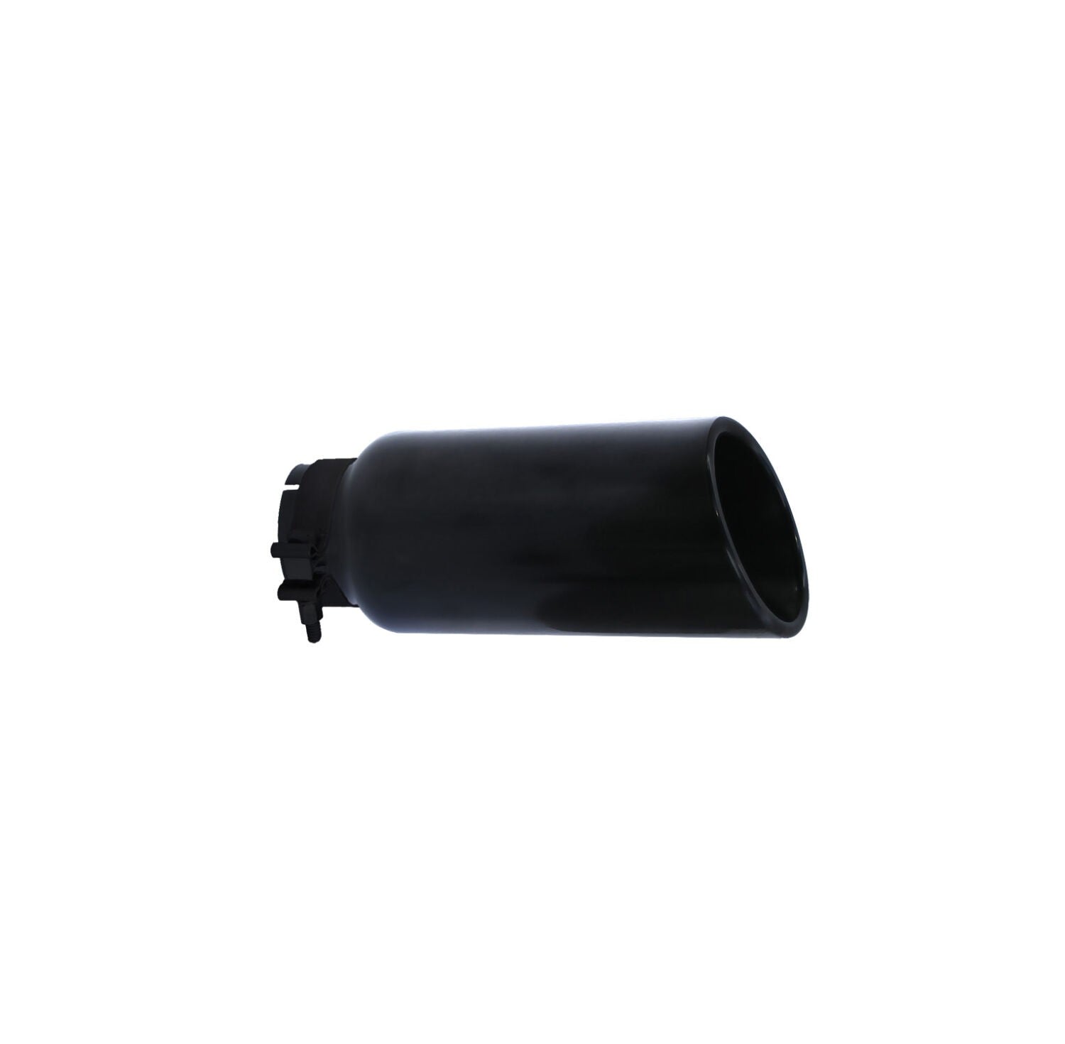 Black Powder Coated Stainless Steel Exhaust Tip 10 Inch Inlet Size: 2 1/4 Inch Outlet Size: 3.0 Inch Textured Black Go Rhino