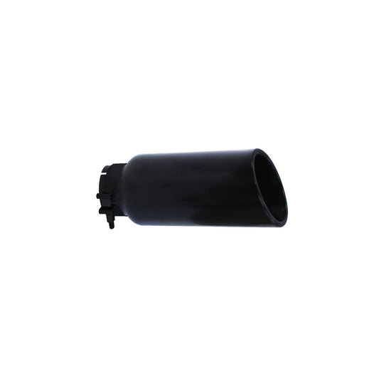 Black Powder Coated Stainless Steel Exhaust Tip 10 Inch Inlet Size: 2 1/4 Inch Outlet Size: 3.0 Inch Textured Black Go Rhino