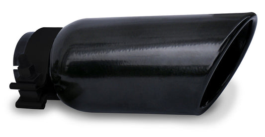Black Powder Coated Stainless Steel Exhaust Tip 6 Inch Inlet Size: 2.0 Inch Outlet Size: 3.0 Inch Textured Black Go Rhino