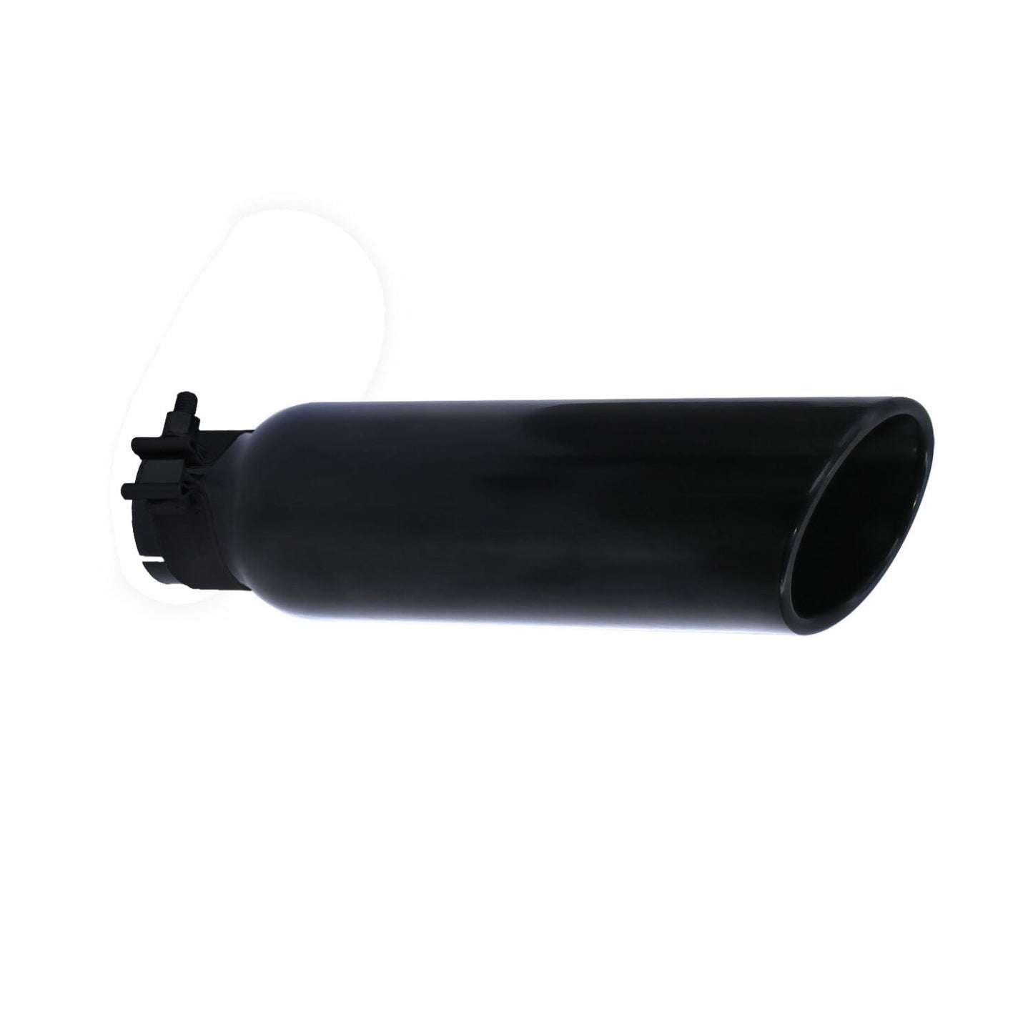 Black Powder Coated Stainless Steel Exhaust Tip 14 Inch Inlet Size: 2 1/2 Inch Outlet Size: 4.0 Inch Textured Black Go Rhino