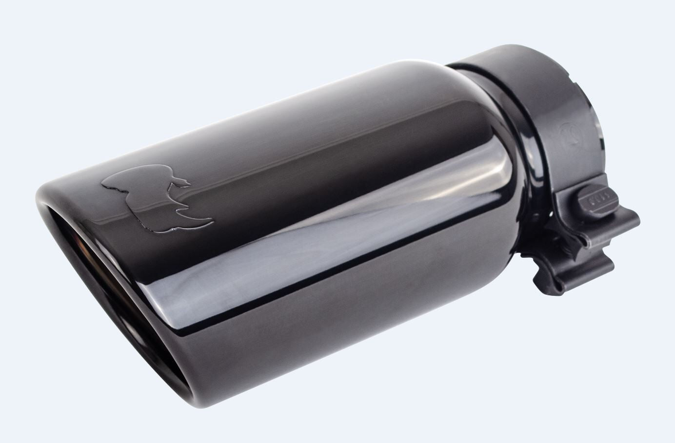 Black Chrome Stainless Steel Exhaust Tip 10 Inch Inlet Size: 3.0 Inch Outlet Size: 4.0 Inch Black Chrome Go Rhino