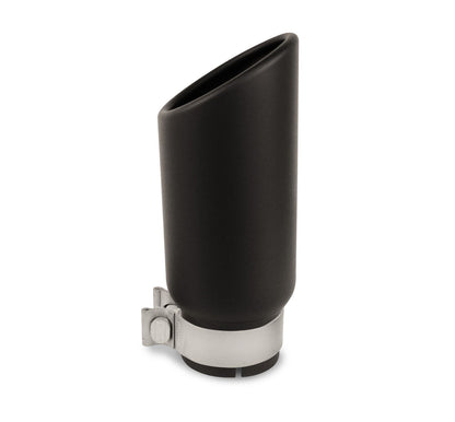 Black Powder Coated Stainless Steel Exhaust Tip 3.0 Inch Outlet Size: 4.0 Inch Textured Black Go Rhino-1