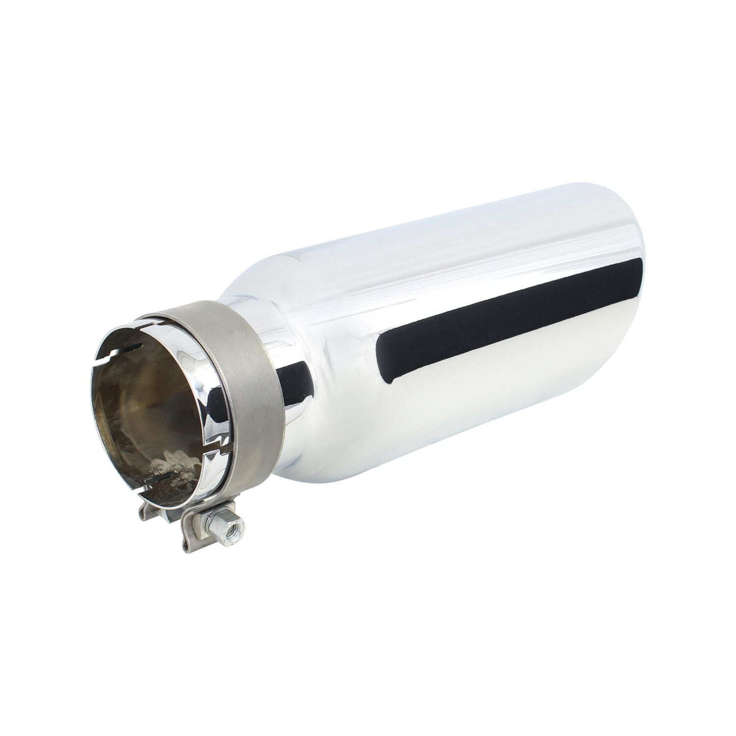 Stainless Steel Exhaust Tip 14 Inch Inlet Size: 3 1/2 Inch Outlet Size: 5.0 Inch Polished Stainless Steel Go Rhino-4