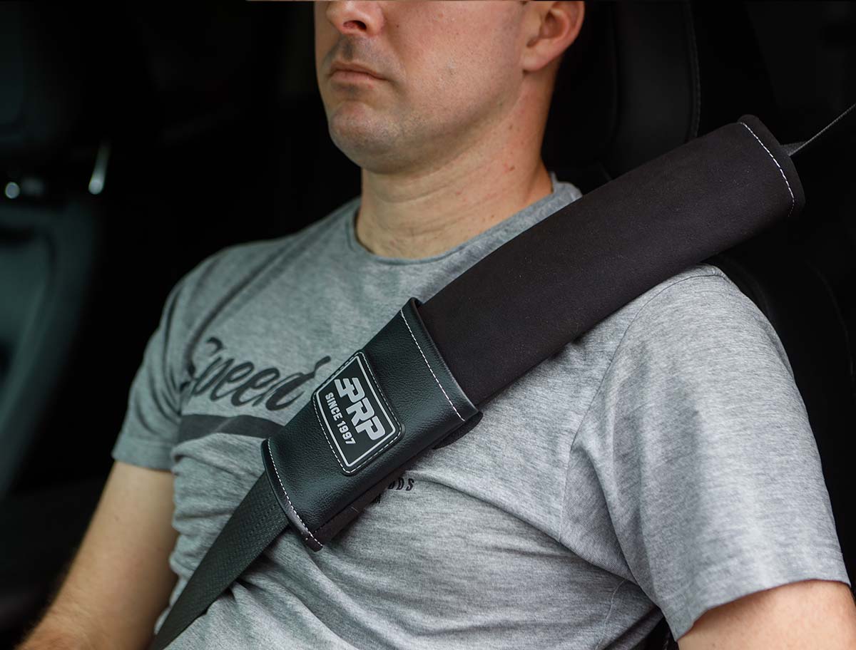 Seatbelt Pads w/ Pocket Black Trim PRP Seats-1
