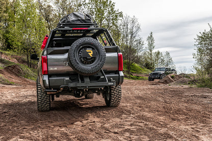 Swing A Way 2 Inch Hitch Mounted Tire Carrier Textured Black Go Rhino-1