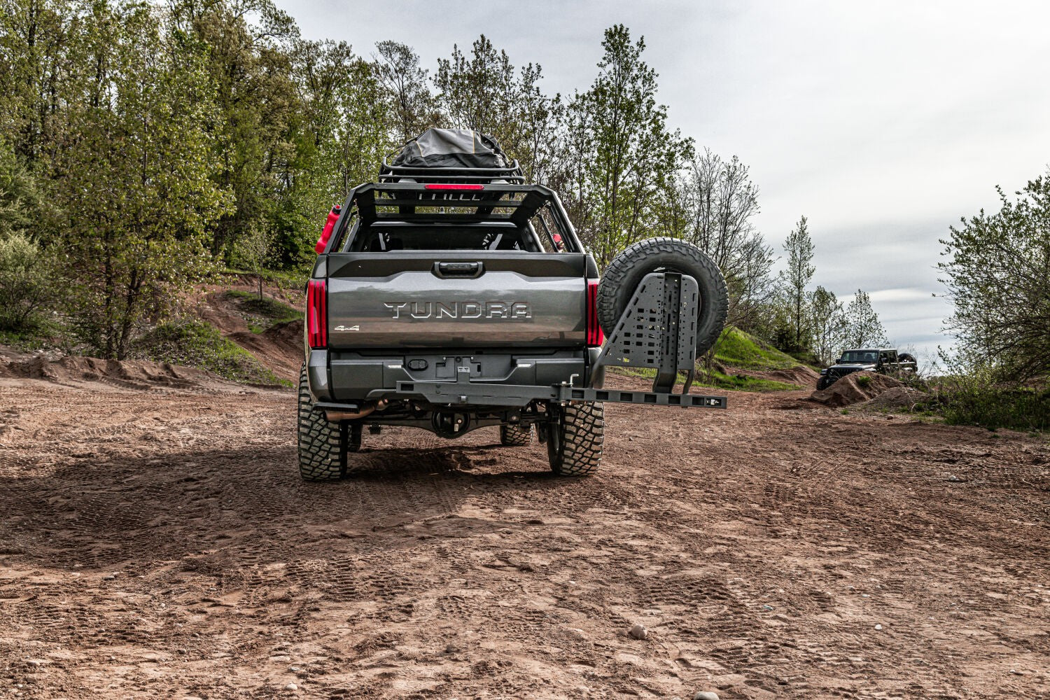 Swing A Way 2 Inch Hitch Mounted Tire Carrier Textured Black Go Rhino-2