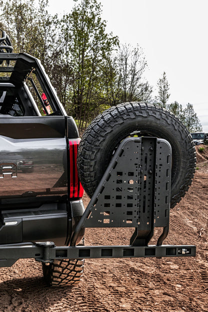 Swing A Way 2 Inch Hitch Mounted Tire Carrier Textured Black Go Rhino-3