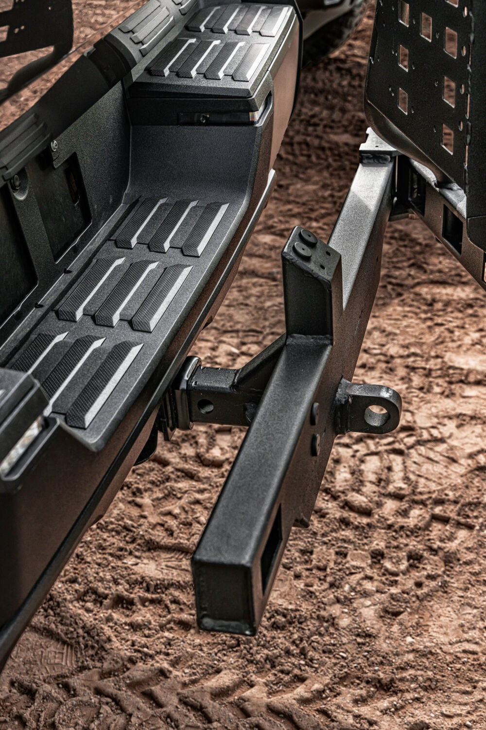 Swing A Way 2 Inch Hitch Mounted Tire Carrier Textured Black Go Rhino-10