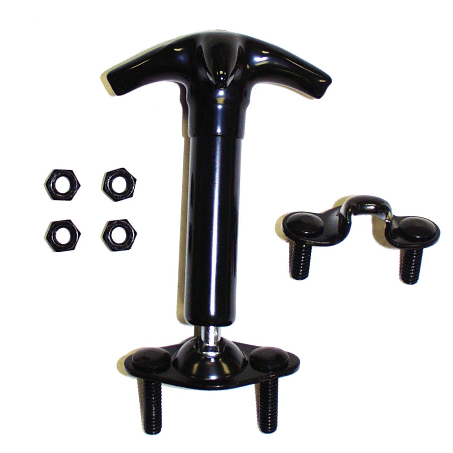 Black Rubber Coated Hood Catch Kit for 41-95 CJs, MB, YJ Wrangler, L or R Crown Automotive