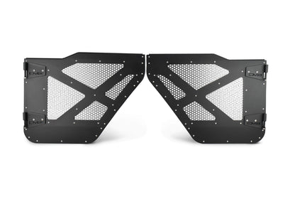 2018 2025 Jeep Gladiator JT WranglerJLU Rear Half Doors With Alum Mesh DV8 Offroad-4