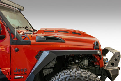 2018 2025 Jeep Wrangler JL JLU Gladiator JT Heat Dispersion Hood Non 392 or Non Mojave DV8 Offroad-1